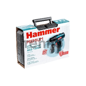 Аккум.дрель HAMMER ACD120GLi PREMIUM  12.0В 2x1.3Ач 10мм 0-350/0-1100об/мин 28Нм зар.1ч