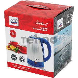 Чайник электрический Великие Реки Нева-2, нерж. сталь в белом пластике