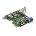 Контроллер ExeGate EX290278RUS EXE-362 PCI-E 2.0, 2*USB3.0 ext + 1*USB3.0 int + LAN UTP 1000Mbps, разъем доп.питания (OEM), фото 3