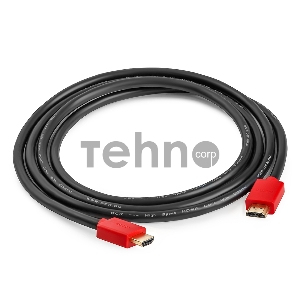 Кабель Greenconnect 1.0m HDMI версия 2.0, HDR 4:2:2, Ultra HD, 4K 60 fps 60Hz/5K*30Hz, 3D, AUDIO, 18.0 Гбит/с, 28/28 AWG, OD7.3mm, тройной экран, черный, красные коннекторы, GCR-HM451-1.0m Greenconnect Кабель 1.0m HDMI версия 2.0, HDR 4:2:2, Ultra HD, 4K 
