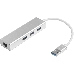 Хаб Greenconnect USB 3.0 Хаб на 3 порта + 10/100Mbps Ethernet Network (GCR-AP05) metall, фото 1