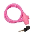 Тросовый замок взломостойкий для велосипедов и колясок с ключом 65 см розовый, фото 1