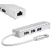 Хаб Greenconnect USB 3.0 Хаб на 3 порта + 10/100Mbps Ethernet Network (GCR-AP05) metall, фото 2