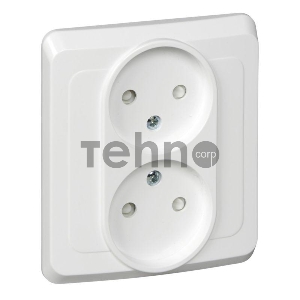 Розетка 2-м СП Этюд 16А IP20 защ. шторки без заземл. бел. SchE PC16-006B