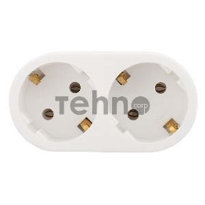 Двойник электрический 16 А с заземлением белый REXANT