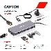 Мультипортовый хаб CANYON 9 in 1 USB C hub, with 1*HDMI: 4K*30Hz,1*Gigabit Ethernet,, 1*Type-C PD charging port, Max 100W PD input. 2*USB3.0,transfer speed up to 5Gbps. 1*USB 2.0, 1*SD, 1*3.5mm audio jack, cable 18cm, Aluminum alloy housing115*46*15 mm, 88.5g, Dark grey, фото 1
