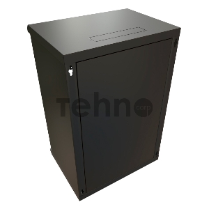 Шкаф коммутационный WRline (WR-TW-2245-GP-RAL9004) настенный 22U 600x450мм пер.дв.стекл 2 бок.пан. 60кг черный 370мм 1086мм IP20 сталь