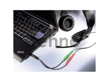 Адаптер аудио Hama H-54573 2xJack 3.5 (f)/Jack 3.5 (m) черный (00054573)