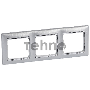 Рамка 3-м Valena горизонт. алюм./сереб. Leg 770353