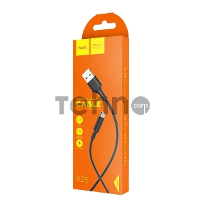 Кабель USB 2.0 hoco X25, AM/microBM, черный, 1м