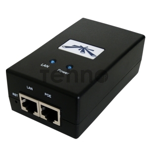 Точка доступа UBIQUITI POE-48-24W(EU) блок питания с PoE, 220 VAC -> 48VDC 0.5A - с кнопкой Reset и удаленной перезагрузкой