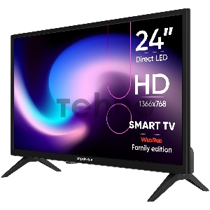 Телевизор Topdevice 24 TDTV24BS01H_BK, DLED TV, Black, MT9256,DVB-T/C/T2/S2, Android 11 1G+8G, USB, H.265, Dolby, AC-3, WiFi