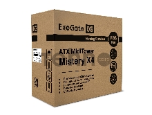 Корпус Miditower ExeGate Mistery X4-NPX600 (ATX, БП 600NPX с вент. 12см, 2*USB+1*USB3.0, HD аудио, черный, 4 вент. 12см с RGB подсветкой, пылевые фильтры, боковая панель - закаленное стекло)