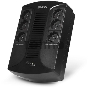 Источник бесперебойного питания SVEN UP-L1000E 1000VA/500W (6 розеток: 3х UPS/сетевой фильтр+3 x сетевой фильтр) Источник бесперебойного питания SVEN UP-L1000E 1000VA/500W (6 розеток: 3х UPS/сетевой фильтр+3 x сетевой фильтр)