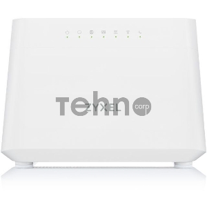 Роутер Wi-Fi  VDSL2/ADSL2+ Zyxel DX3301-T0, 2xWAN (GE RJ-45 и RJ-11), Annex A, profile 35b, 802.11a/b/g/n/ac/ax (600+1200 Мбит/с), EasyMesh, 4xLAN GE, 2xFXS, 1xUSB2.0