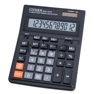 Калькулятор бухгалтерский Citizen SDC-444S черный 12-разр.