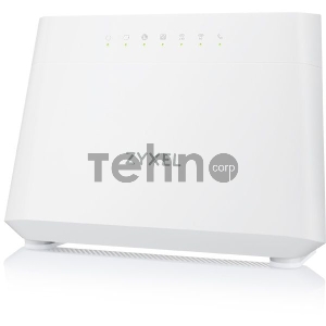 Роутер Wi-Fi  VDSL2/ADSL2+ Zyxel DX3301-T0, 2xWAN (GE RJ-45 и RJ-11), Annex A, profile 35b, 802.11a/b/g/n/ac/ax (600+1200 Мбит/с), EasyMesh, 4xLAN GE, 2xFXS, 1xUSB2.0
