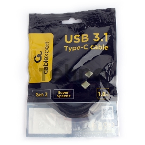 Кабель USB Cablexpert CCP-USB-CMCM2-1.8M, USB3.1 Type-C/Type-C, Gen.2, 10Gbit/s, 5A, 1.8м, пакет Кабель USB Cablexpert CCP-USB-CMCM2-1.8M, USB3.1 Type-C/Type-C, Gen.2, 10Gbit/s, 5A, 1.8м, пакет