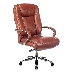 Кресло руководителя Бюрократ T-9925SL светло-коричневый Leather Eichel кожа крестовина хром, фото 1