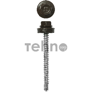 Саморезы для крепления кровельных материалов к деревянной обрешетке Зубр цвет RAL 8028 земельно-коричневый, оцинкованные, 4,8x35мм, 1800шт 4-300310-48-035-8028