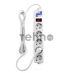 Фильтр-удлинитель Power Cube B 3,0 м 5 розеток (белый) 10А/2,2кВт