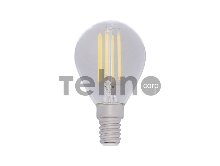 Лампа филаментная REXANT Шарик GL45 7.5 Вт 600 Лм 4000K E14 диммируемая, прозрачная колба