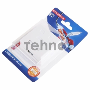 Розетка сетевая LAN, на стену, (2 гнездо 8Р8С (Rj-45), 5e кат)