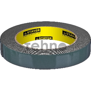 Двухсторонняя клейкая лента на вспененной основе, STAYER Professional 12233-19-05, черная, 19мм х 5м Двухсторонняя клейкая лента на вспененной основе, STAYER Professional 12233-19-05, черная, 19мм х 5м