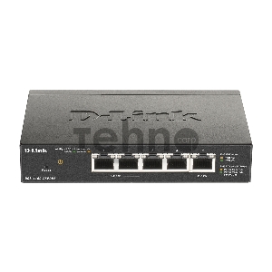 Коммутатор D-Link DGS-1100-05PDV2/A1A, L2 Smart Switch with 4 10/100/1000Base-T ports and 1 10/100/1000Base-T PD port(2 PoE ports 802.3af (15,4 W), PoE Budget 18W from 802.3at / 8W from 802.3af).2K Mac address,