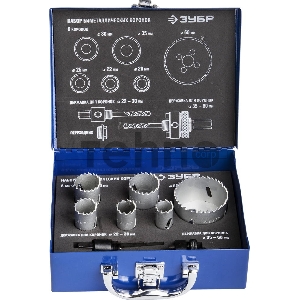 Набор коронок ЗУБР 29531-H6-1  ЭКСПЕРТ бимет глуб.до 38мм d20.22 25.30 35.60мм