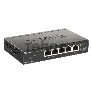 Коммутатор D-Link DGS-1100-05PDV2/A1A, L2 Smart Switch with 4 10/100/1000Base-T ports and 1 10/100/1000Base-T PD port(2 PoE ports 802.3af (15,4 W), PoE Budget 18W from 802.3at / 8W from 802.3af).2K Mac address,