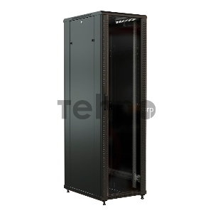 Шкаф серверный WRline (WR-TT-3261-AS-RAL9004) напольный 32U 600x1000мм пер.дв.стекл задн.дв.стал.лист 2 бок.пан. 800кг черный 910мм 1610мм IP20 сталь