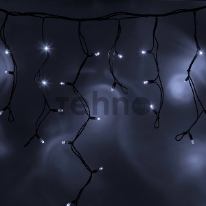 Гирлянда Айсикл (бахрома) светодиодный, 3,2 х 0,6 м, черный провод 