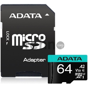 Флеш карта microSD 64GB ADATA Premier ONE microSDXC Class 10 UHS-II U3 V90 275MB/s (SD адаптер)