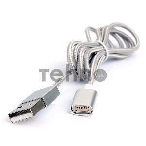 Кабель магнитный USB 2.0 Cablexpert CC-USB2-AMMg-1M, для адаптеров TypeC - microBM 5P - iPhone lightning, 1м, алюминиевые разъемы (адаптеры в комплектацию не входят)