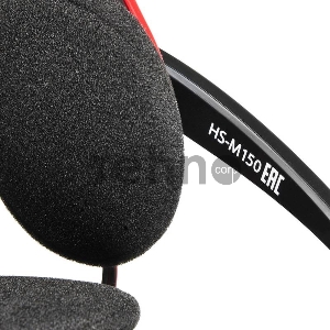 Наушники с микрофоном Oklick HS-M150 черный/красный 2.2м накладные (NO-003N)