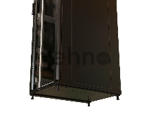 Шкаф серверный WRline (WR-TT-3261-AS-RAL9004) напольный 32U 600x1000мм пер.дв.стекл задн.дв.стал.лист 2 бок.пан. 800кг черный 910мм 1610мм IP20 сталь