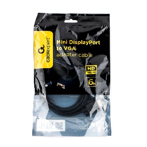 Кабель Cablexpert mDP-VGA, 20M/15M, 1.8м, черный, позол.разъемы, пакет (CC-mDPM-VGAM-6) Кабель Cablexpert mDP-VGA, 20M/15M, 1.8м, черный, позол.разъемы, пакет (CC-mDPM-VGAM-6)