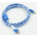Кабель HDMI Ver.1.4 Blue/white jack HDMI19 (m)/HDMI19 (m) 1.8м феррит.кольца Позолоченные контакты, фото 2