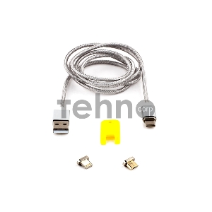 Кабель Cablexpert магнитный USB 2.0 CC-USB2-AMLM31-1M, AM/TypeC - microBM 5P - iPhone lightning, комбо кабель, 1м, алюминиевые разъемы, коробка