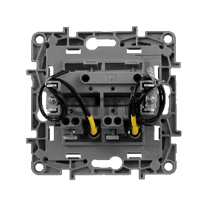 Выключатель двухклавишный с подсветкой/индикацией, автоматические клеммы, Etika, 10AX, 250В~, алюминий Выключатель двухклавишный с подсветкой/индикацией, автоматические клеммы, Etika, 10AX, 250В~, алюминий