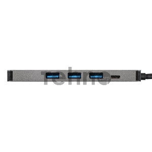 Док-станция ExeGate DUB-31C/PD/H (кабель-адаптер USB Type-C --> 3xUSB3.0 + PD 60W + HDMI 4K@30Hz, Plug&Play, серый)