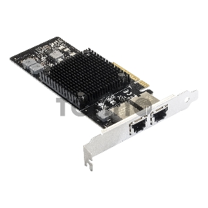 Сетевой адаптер ExeGate EXE-X550-T2 (PCI-E x8 v3.0, порты 2xRJ45 (медные), 10Gb/s (10/5/2.5/1Gb/s, 100Mb/s), Server NIC Intel Chipset X550)
