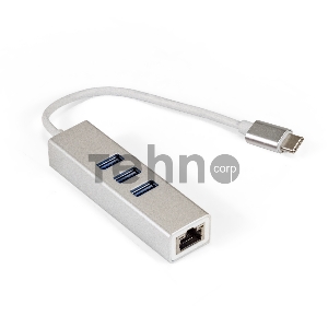 Кабель-адаптер ExeGate EXE-77C-45 (USB3.0 Type C --> 3xUSB3.0 + 1xRJ45 UTP 1000Mbps RLT8153)