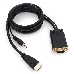 Кабель Cablexpert HDMI-VGA 19M/15M + 3.5Jack, 1.8м, черный, позол.разъемы, пакет (A-HDMI-VGA-03-6), фото 1