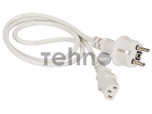 Шнур питания C13-Schuko прямая, 3х0.75, 220В, 10А, белый, 2 метра