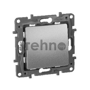 Переключатель одноклавишный, автоматические клеммы, Etika, 10AX, 250В~, алюминий Переключатель одноклавишный, автоматические клеммы, Etika, 10AX, 250В~, алюминий