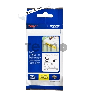 Наклейка ламинированная повышенной адгезии TZES-221 (9мм/8м черн/бел)