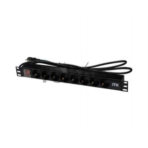 Блок розеток 19 (8шт)PDU с LED выкл.алюм.профиль 1U шнур 2м вилка DIN49440 (нем.станд.) | PH12-8D1 | ITK Блок розеток 19 (8шт)PDU с LED выкл.алюм.профиль 1U шнур 2м вилка DIN49440 (нем.станд.) | PH12-8D1 | ITK