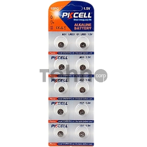 Щелочной/алкалиновый элемент питания PKCELL AG1-10B тип - LR60(AG1) 10 шт в блистере